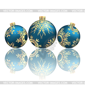 Christmas balls with reflection on grayscale - vector image