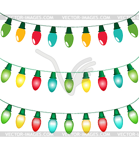 Variations of Christmas lights - vector image