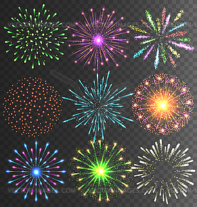 Праздничный фейерверк Салют Красочные Взрыв на - иллюстрация в векторе