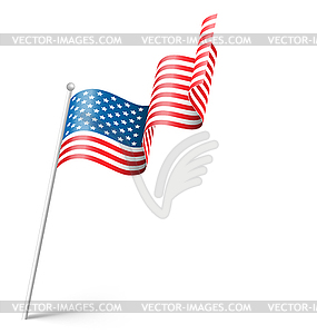 Wavy USA national flag - vector clipart