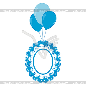 Baby frame on air balls - vector clipart