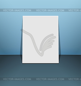 Blank photo frame canvas on blue - vector EPS clipart