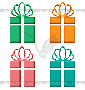 Gift boxes cutout on different backgrounds - vector clipart