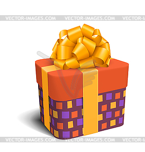 Colorful Violet and Orange Celebration Gift Box wit - royalty-free vector image