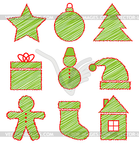 Set of Christmas icons - vector clipart