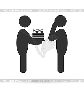 Flat birthday icon - vector image