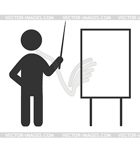 Flat icon with blank board like space for text and - vector image