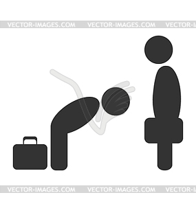 Greeting etiquette business situation icon - vector clipart