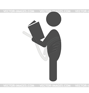 Read book man flat icon pictogram - vector image