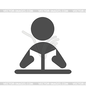 Read book man flat icon pictogram - vector clip art
