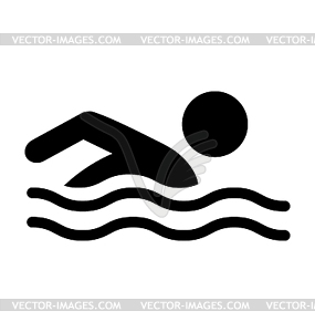 Summer swim water information flat people - vector image