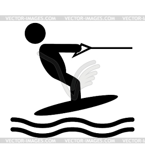 Summer Water Sport Pictograms Flat People Icons - vector image