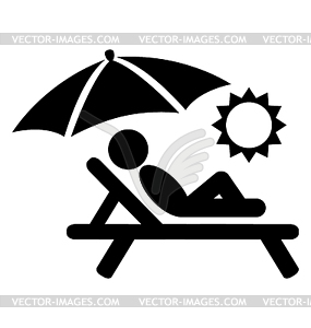 Summer Relax Sunbathing Pictograms Flat People Icons - vector image