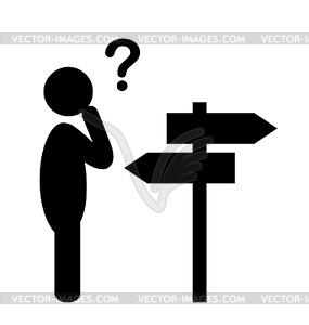 Confusion People with Navigation Arrows and Questio - vector image