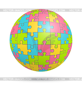 Puzzle Jigsaw Sphere - vector clipart