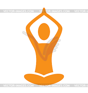 Orange emblem Yoga pose - vector clipart