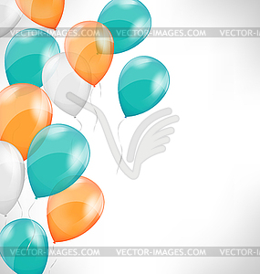 Multicolored inflatable air balls on grayscale - vector clipart