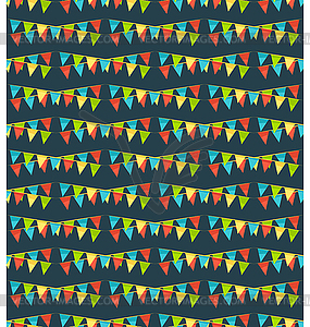 Seamless bright fun celebration festive buntings - vector clipart