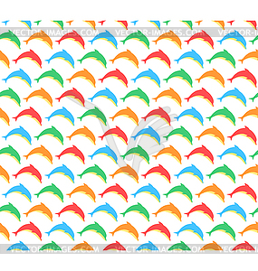 Summer pattern with dolphins - vector clipart