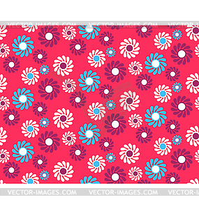 Bright Fun Abstract Seamless Pattern with Flowers o - vector clipart