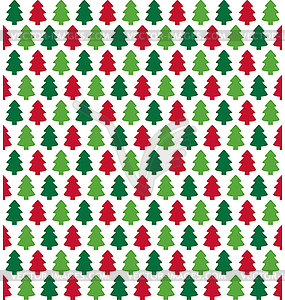 Seamless Christmas Pattern with Evergreen Trees - vector clipart