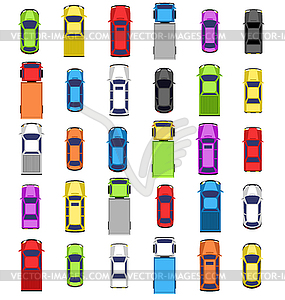 Multicolored car collection - vector clipart