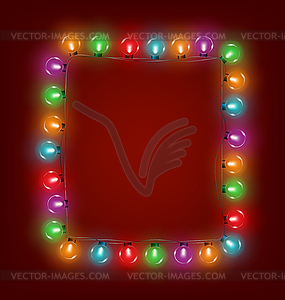 Multicolored glassy led Christmas lights garland - vector clip art