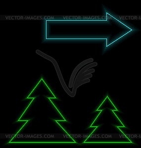 Самосветящейся елки со стрелками - иллюстрация в векторном формате