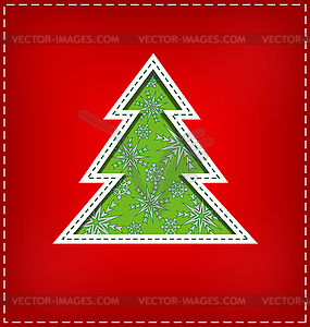 Carved Christmas tree - vector clipart