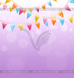 Buntings on pink - vector clipart