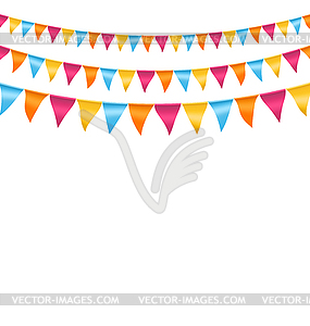 Multicolored bright buntings garlands - vector clipart