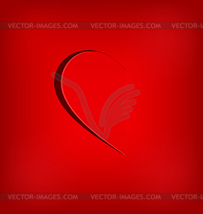 One half of heart on red - vector clipart