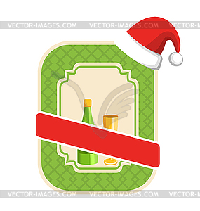 Christmas Winter and New Year Label Icon with - vector image