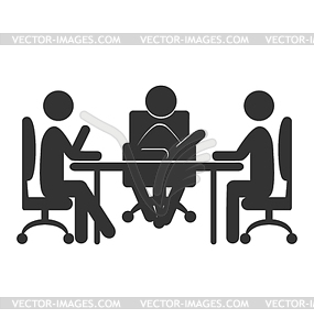 Flat office communications icon - vector image