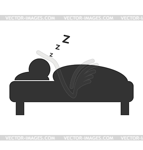 Flat sleep icon - vector image