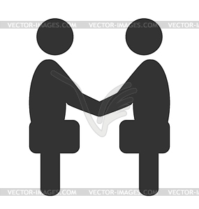 Greeting etiquette business situation icon - vector clip art