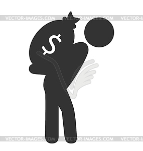 Business finance icon with cash bag - vector clipart / vector image