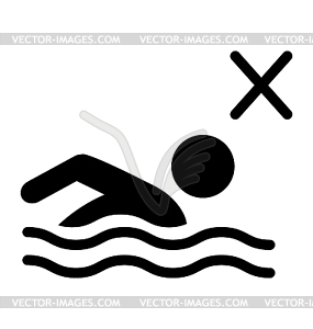 Summer swim water information flat people - vector clipart