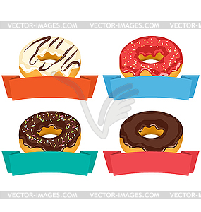 Four donuts with frames for text - vector clip art