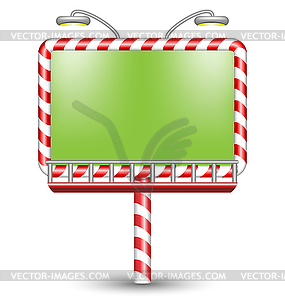 Illuminated candy cane billboard - vector clip art