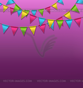 Разноцветные яркие гирлянды на овсянок фиолетового - рисунок в векторе