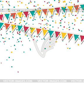 Multicolored bright buntings garlands with - vector clipart