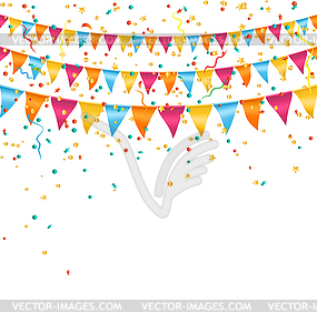 Multicolored bright buntings garlands with - vector image