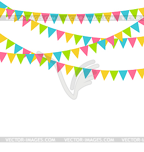 Multicolored bright buntings flags garlands - vector image
