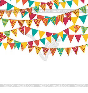 Разноцветные флаги Яркий Овсянки Гирлянды с - векторный клипарт / векторное изображение