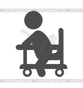 Baby in walker pictogram flat icon - vector image