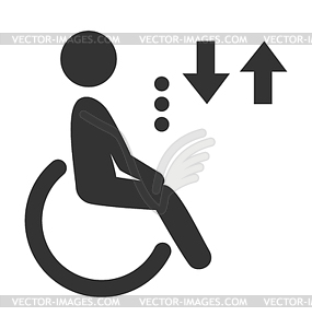 Disability man pictogram flat icon lift - vector clipart