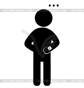 Waiting man with watches flat icon pictogram - vector clipart / vector image