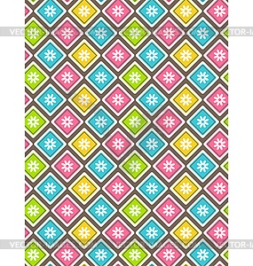 Seamless bright abstract pattern with flowers - vector clipart