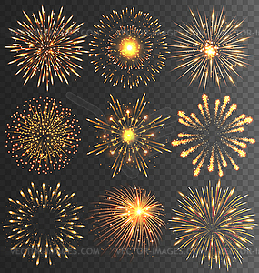 Festive Firework Salute Burst on Black - vector image